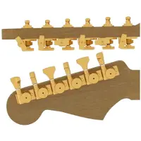 Hipshot HS6K1GL0GST Gitaar tuner upgrade kit, 6 inline Grip-Lock, open goud staggered