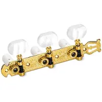 Schaller 1034056331 Lyra Stemmechanieken Goud met Witte Acryl Knoppen en Witte Snaarrollen