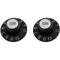 AllParts PK3242023 Witch Hat toonknoppen, zwart, voor USA split shaft pots, 2 stuks
