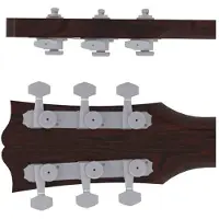 Hipshot HS6K2VEL0S Vintage gitaar tuner upgrade kit, 3 + 3 Grip-Lock, closed satin