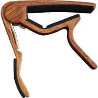 CLX Capo STL DK Capo voor Stalen Snaren Donker Houtlook met Veermechanisme