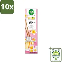 Air Wick 10 x - Geurstokjes - Delicate Frangipani Bloemen - Essentiële Oliën - 40 ml - Grootverpakking - Geurstokjes - Frangipani - Essentiële Oliën - Exotische Geur - Kamergeur