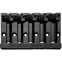 AllParts Leo Quan Badass V 5-Snarige Basbrug met Gegroefde Zadels - Zwart