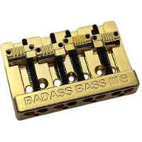AllParts Leo Quan Badass III 4-snarige Basbrug met Gegroefde Zadels - Goud