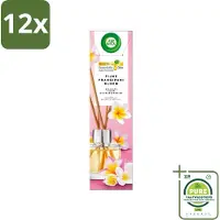 Air Wick - Geurstokjes - Delicate Frangipani Bloemen - Essentiële Oliën - 40 ml - Voordeelverpakking - 12 stuks - Geurstokjes - Frangipani