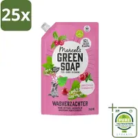 Marcel's Green Soap 25 x Marcel’s Green Soap – Wasverzachter – Patchouli & Cranberry - Navulling – 750 ml - Grootverpakking - Wasverzachter - Navulling - Patchouli - Cranberry - Wasverzachter Navulling