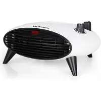 Orbegozo FH 5034, elektrische ruimteverwarmer, voor binnen gebruik, geschikt voor tafel/bank, hal, tafel, zwart, wit, met draaiknop, 2000 W