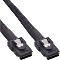 Intos SAS kabel intern, Mini SAS SFF-8087/Mini-SAS SFF-8087, met zijband, 1m