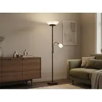 Reality Uplighter vloerlamp Gerry, bruin / roest, Woon-/ Eetkamer, metaal, Modern, vloerlamp