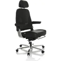 Hjh OFFICE Bureaustoel / Directiestoel 24 HOURS F I leder zwart