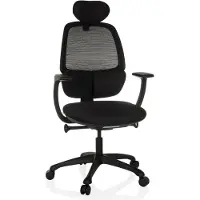 Hjh OFFICE Bureaustoel/draaistoel RI-COVER mesh/stof zwart