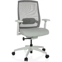 Hjh OFFICE Bureaustoel / draaistoel COLORE rugleuning mesh / zitting stof lichtgrijs