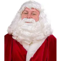 Thetru Santa baard set lapland - kerstman baardstel - wit -baard, snor, pruik