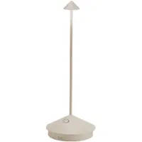 Zafferano Pina Pro Sand LED-tafellamp, oplaadbaar en dimbaar, draadloos, saffraangeel, 2200-2700-3000K, IP54, 12 uur batterijduur