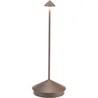 Zafferano Pina Pro Corten LED-tafellamp, oplaadbaar en dimbaar, draadloos, saffraan, 2200-2700-3000K, IP54, 12 uur batterijduur