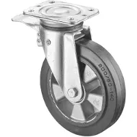 BS Rollen Zwenkwiel voor zware lasten | wiel d. 200 mm draagvermogen 450 kg | totale rem rubber | 138 mm 110 mm | 1 stuk - N120.B80.200 N120.B80.200