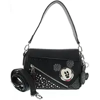 Desigual Schoudertas 'Mickey Studstyle Phuket' rood / zwart / zilver / natuurwit