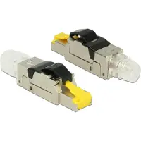DeLOCK - Netzwerkanschluss - RJ-45 (M) - 6.22 cm RJ45-stekker op locatie CAT.6A metaal 86285 RJ45, stekker Aantal polen (sensoren) 8P8C Zwart, Zilver,