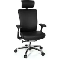 Hjh OFFICE NOVA | Leer - Professionele bureaustoel Zwart