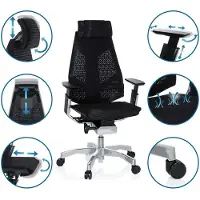 Hjh OFFICE GENIDIA PRO - High end bureaustoel Zwart
