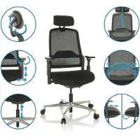 Hjh OFFICE Bureaustoel / Directiestoel TERARO AX Mesh / Stof zwart