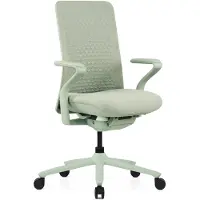 Hjh OFFICE Bureaustoel / draaistoel VERVIO Rugleuning 3D-netstof / zitting stof salie