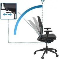 Hjh OFFICE Ergonomische bureaustoel Skandis zonder hoofdsteun zwart / zwart frame