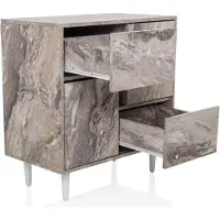 Hjh LIVING Dressoir/ladekast LYKKJA 76x39,5x76 cm 2 lades 2 deuren bruin/wit