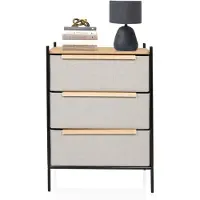 Hjh LIVING Commode STUVAR 58 x 40 x 79cm 3 vakken taupe