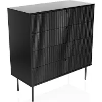 Hjh LIVING Ladekast KARBY K 90x40x95 cm 4 laden zwart