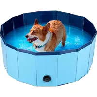 24hShop Opvouwbaar Hondenzwembad - Antislip - Leegklep - ? 80 cm - Blauw
