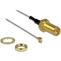 DeLOCK MHF II (v) - RP-SMA (v) kabel - Micro Coax (0,81 mm) - 50 Ohm / grijs - 0,20 meter