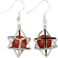 Ruben Robijn Jaspis rood oorbellen merkabah
