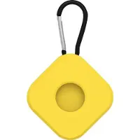 Mobigear Square Key Siliconen Sleutelhanger voor Apple AirTag - Geel