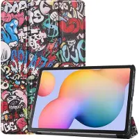 Mobigear Tri-Fold Bookcase voor Samsung Galaxy Tab S6 Lite - Graffiti