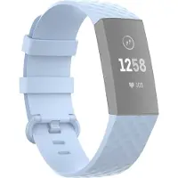 Mobigear Cross Siliconen Bandje voor Fitbit Charge 3 - Babyblauw