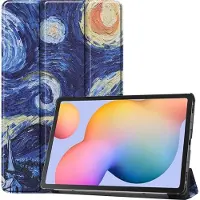 Mobigear Tri-Fold Bookcase voor Samsung Galaxy Tab S6 Lite - De sterrennacht
