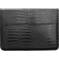 Mobigear Laptophoes geschikt voor Laptop | Envelope Croco Sleeve 13 inch Laptop hoes - Zwart