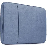 Mobigear Laptophoes geschikt voor Laptop | Denim Zipper Sleeve 13 - 14 inch Laptop hoes - Marineblauw