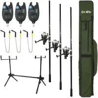 FISH-XPRO Karpfenrute XXL Karpfenset "Carp Improve Pro" Set mit 3 Angelruten, , Freilaufrollen