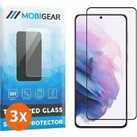 Mobigear Screenprotector geschikt voor Samsung Galaxy S21 Plus Glazen | Premium Screenprotector - Case Friendly - Zwart (3-Pack)