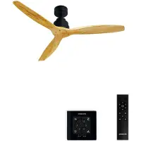 Create - Plafondventilator 40W silent Ø132 cm - Met Wandregelaar - Met Afstandsbediening - 6 Snelheden - Timer - Zomer/Winter functie - Zwart - WIND STYLANCE