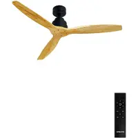 Create - Plafondventilator 40W silent Ø132 cm - Met Wandregelaar - Met Afstandsbediening - 6 Snelheden - Timer - Zomer/Winter functie - Zwart - WIND STYLANCE