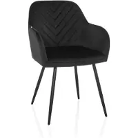 Hjh LIVING Eetkamerstoel / schaalstoel CHARVELLE stof zwart