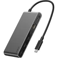 Belkin INC024hqSGY USB-hub 8 + 1 poorten Gigabit-LAN (1/2.5 Gbit/s), HDMI, Micro-SD, SD, USB-A, USB-C 10 GBit/s Met USB-C stekker, USB-C PD laadaansluiting