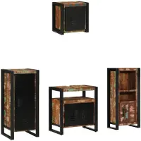 vidaXL Badkamermeubel Set 4 st Veelkleurig en Zwart 40 x 35 x 90 cm