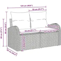 vidaXL Tuinbank Set 6 st 5-Aantal zitplaatsen Beige en Crème