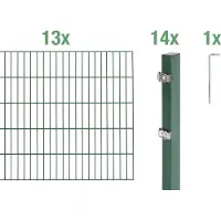 Alberts Dubbelstaafmat hekwerk Basisset Hoogte: 80 - 160 cm, totale lengte: 4 - 30 m, voor plaatsing in beton (set)