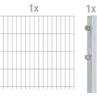 Alberts 641382 dubbelstaafmat hekwerk als complete hekwerkset, thermisch verzinkt, hoogte 203 cm, lengte 2,5 m