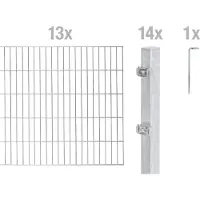 Alberts Dubbelstaafmat hekwerk Basisset Hoogte: 80 - 160 cm, totale lengte: 4 - 30 m, voor plaatsing in beton (set)